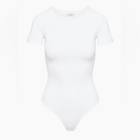ARITZIA BABATON CONTOUR White Short Sleeve Bodysuit - Picture 1 of 3